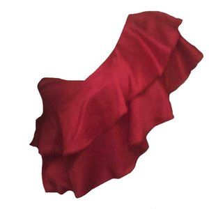 EXPRESS RED SATIN RUFFLE ONE SHOULDER TOP SIZE 8